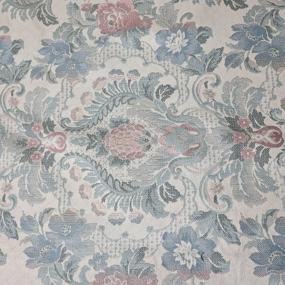 Upholstery Tapestry Fabric Material Renaissance Baroque Blue Cream 56" Wide by Y - Picture 5 of 9